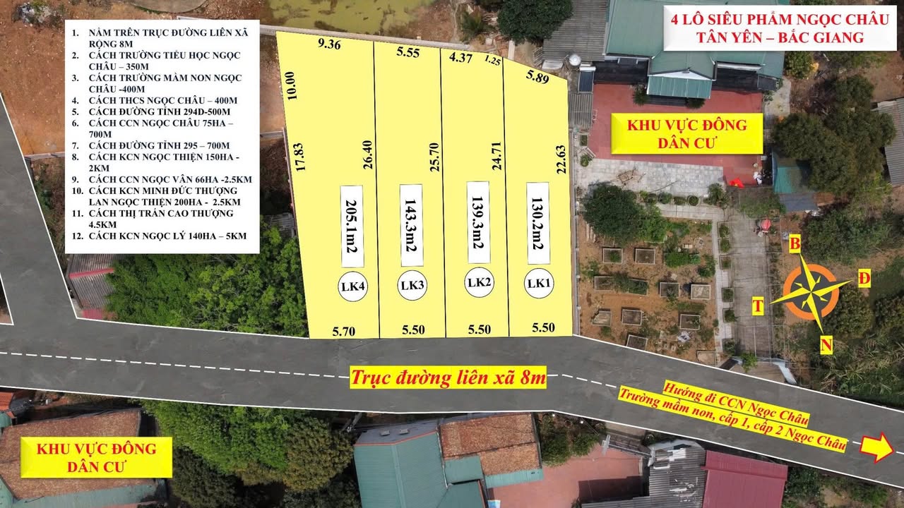 Đất nền Ngọc Châu Tân Yên 175m² giá 995 triệu - Cơ hội đầu tư hấp dẫn!