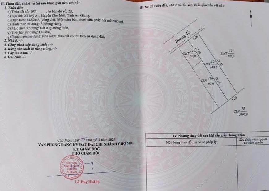 Đất nền mặt tiền đường đal xã Mỹ An 148m² giá 330 triệu - Pháp lý rõ ràng!