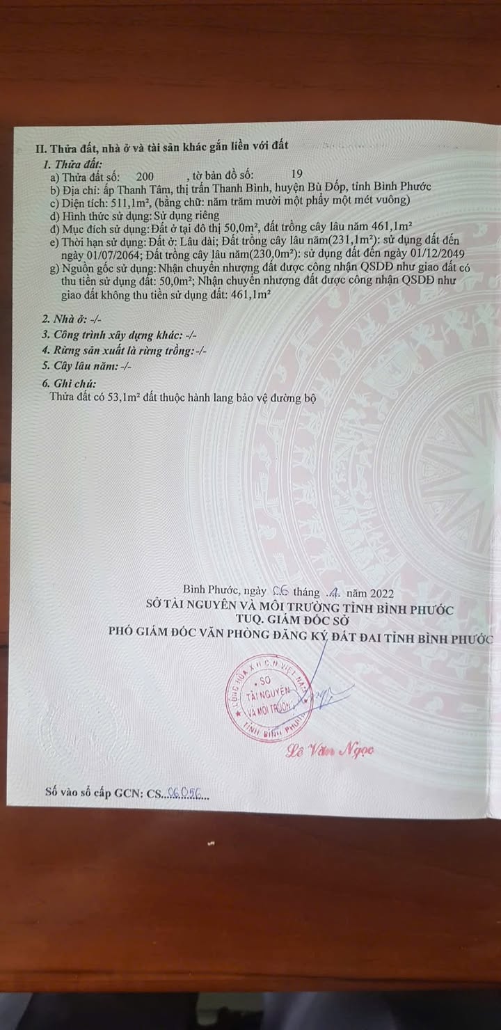 Đất nền mặt tiền đường nhựa Thanh Bình Bù Đốp 500m² giá 430 triệu - Cơ hội đầu tư không thể bỏ qua!