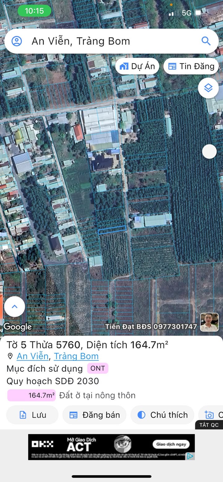 Đất nền 165m² tại ấp 4 An Viễn, Trảng Bom - Giá chỉ 1.1 tỷ VND