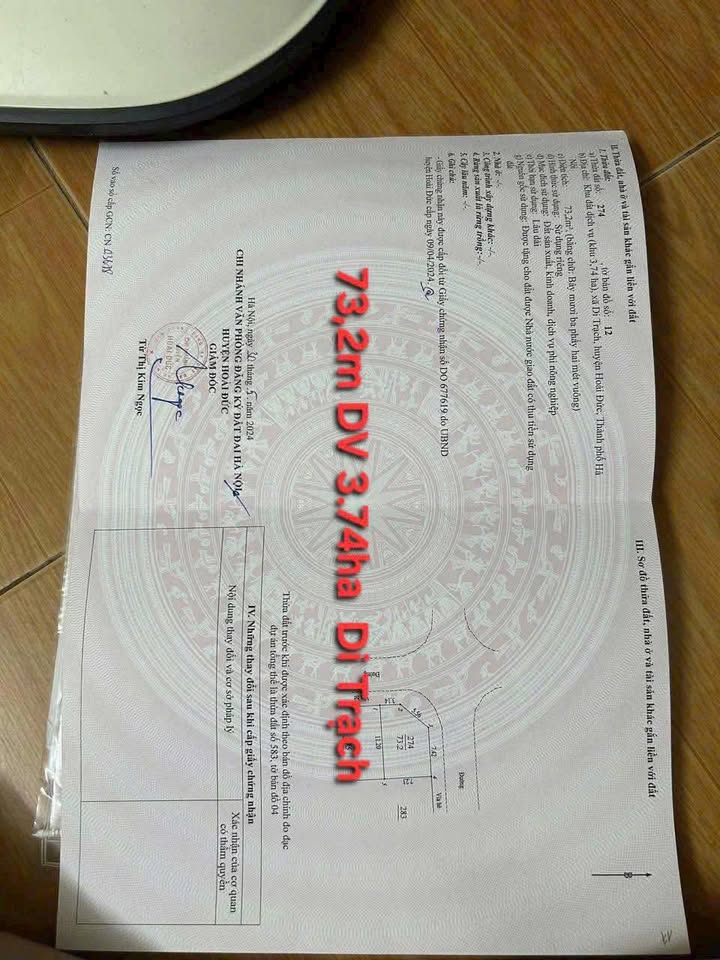 Đất dự án Di Trạch Hoài Đức 73.2m² giá 14 tỷ - Vị trí đắc địa, tiềm năng phát triển