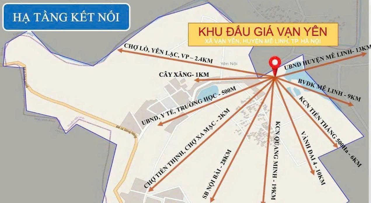 Đất nền Vạn Yên, Mê Linh, 66m² - Lô góc kinh doanh đỉnh cao, view hồ thoáng mát!