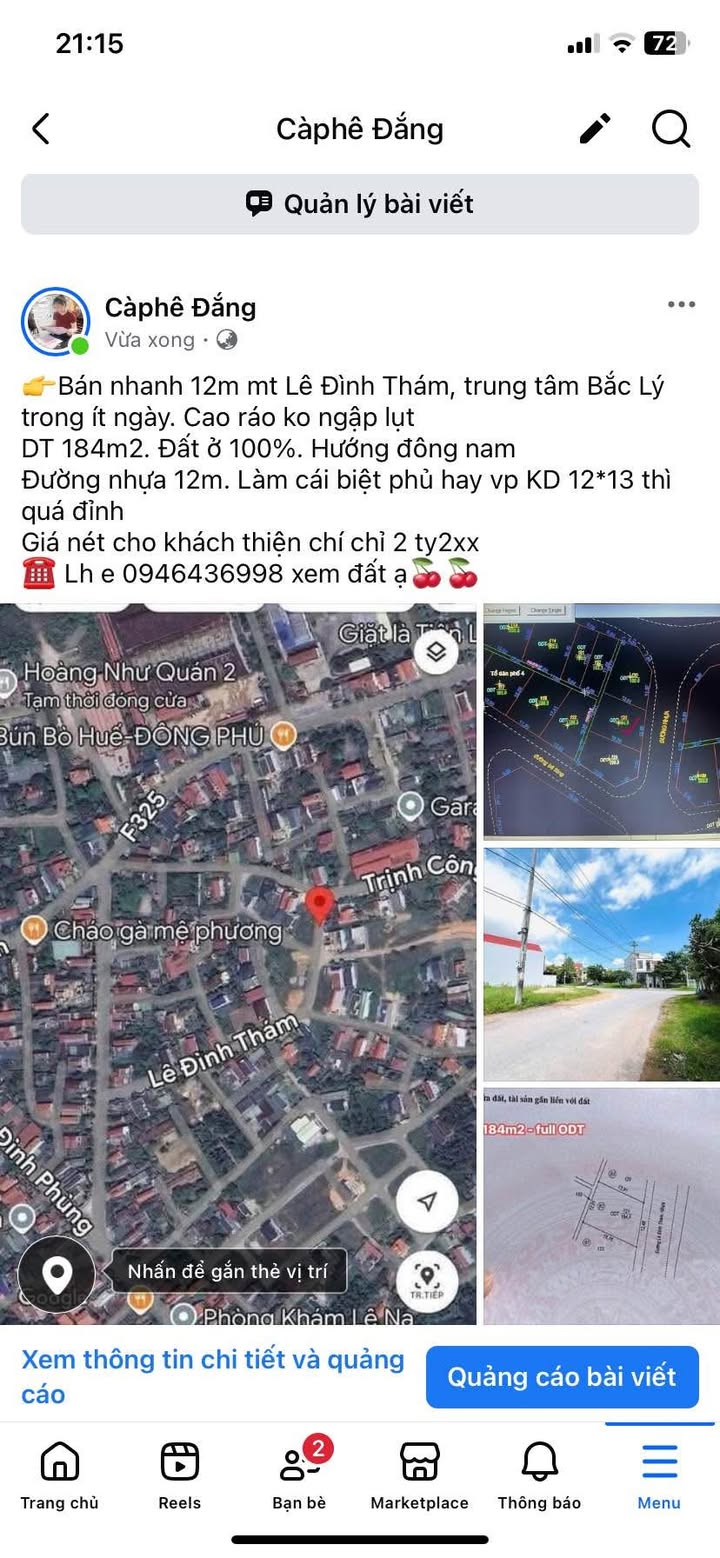 Đất nền mặt tiền Lê Đình Thám, Bắc Lý 184m² giá chỉ 2.2 tỷ - Cơ hội đầu tư tuyệt vời!