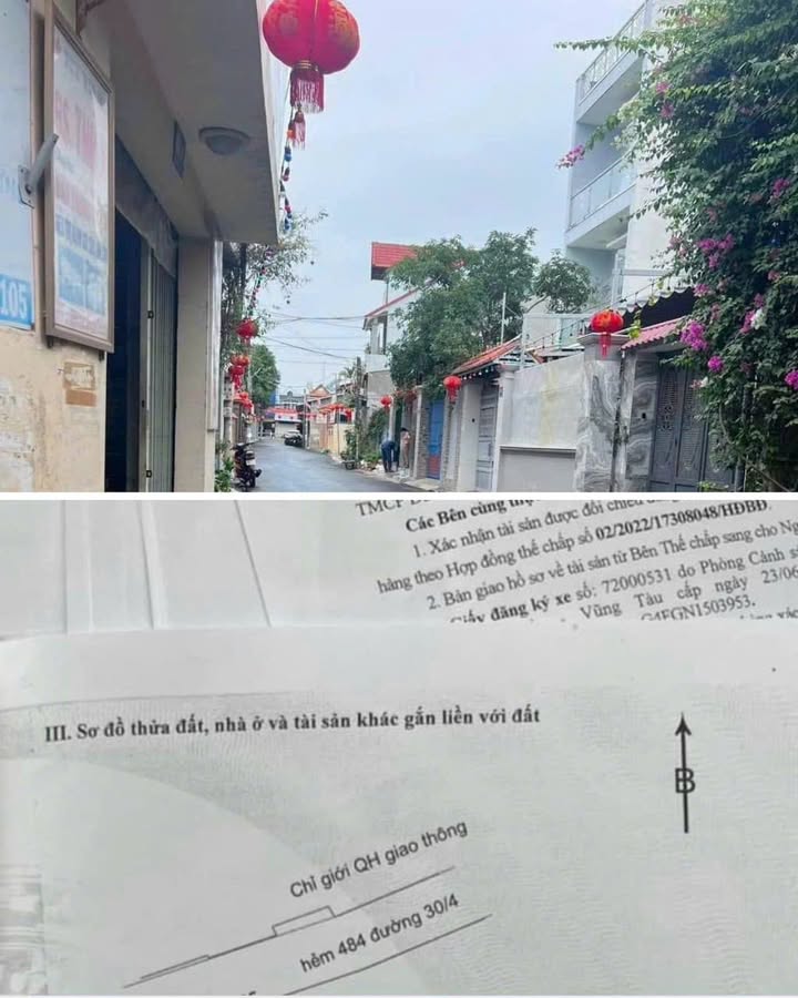 Đất nền hẻm 484 đường 30/4, phường Rạch Dừa, Vũng Tàu 72,5m² - Sổ riêng chính chủ!