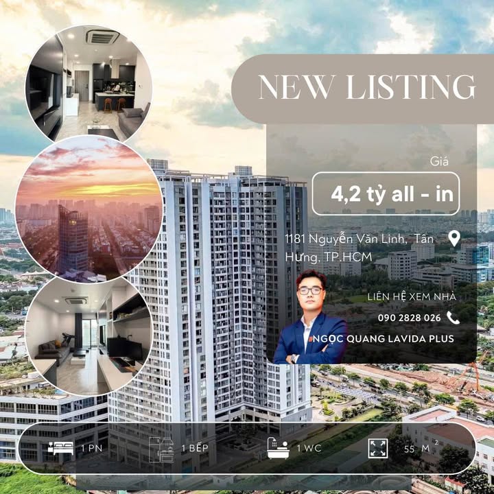 Căn hộ Lavida Plus Quận 7 55m² giá 4,2 tỷ - Nội thất cao cấp sẵn sàng vào ở!