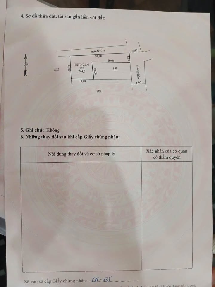 Đất thổ cư 246m² thôn 5 Tiên Trang giá 400 triệu - Đường ô tô vào tận đất!