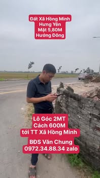 Đất nền Hồng Minh 140m² giá thương lượng - Lô góc 2 mặt tiền hướng Đông