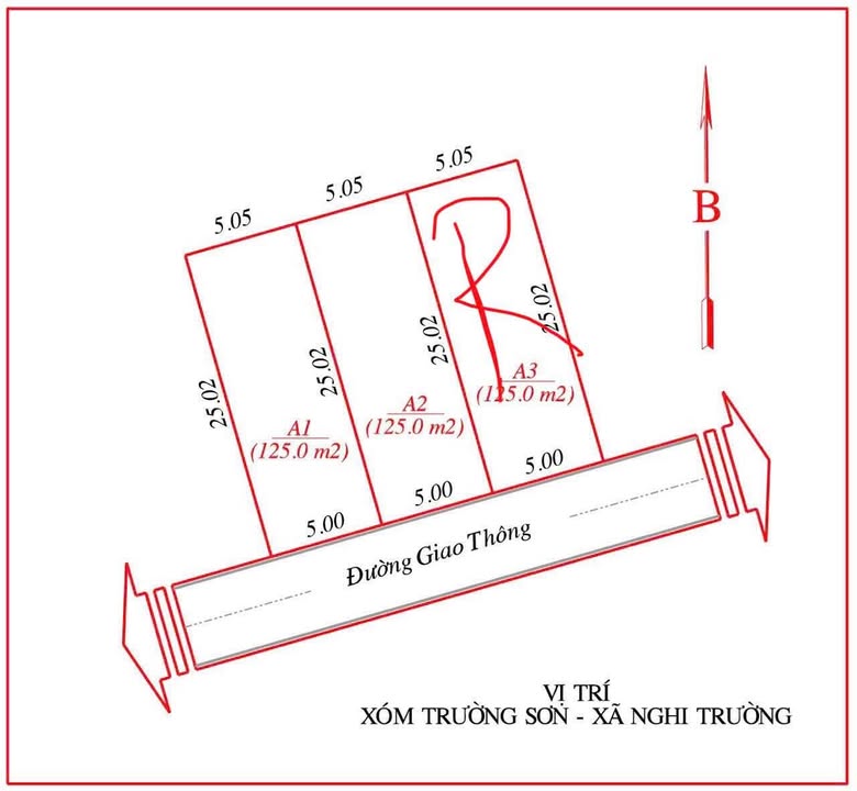 Bán đất Trường Sơn, xã Đông Lộc, Nghi Lộc 125m² giá 1.37 tỷ - Đường rộng thông thoáng!