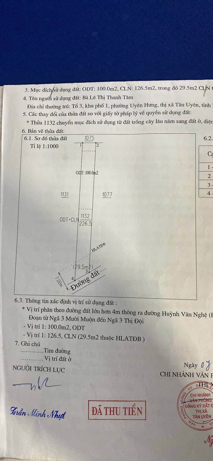 Đất mặt tiền đường Uyên Hưng 18, Tân Uyên 226m² giá 1.65 tỷ - Đầu tư sinh lời cao!