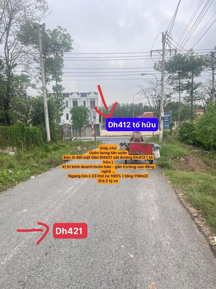 Đất nền Tân Uyên 119m² giá 2 tỷ - Mặt tiền đường DH421, kinh doanh thuận lợi!