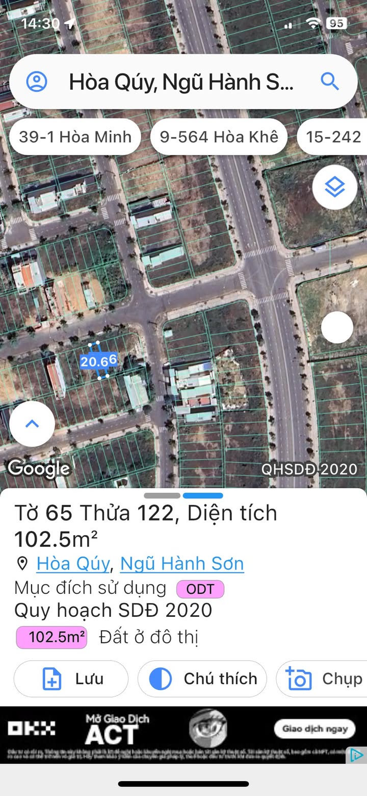 Đất mặt tiền đường Quảng Ngãi, Hòa Quý 102.5m² giá 6.2 tỷ - Tiềm năng đầu tư cực cao!