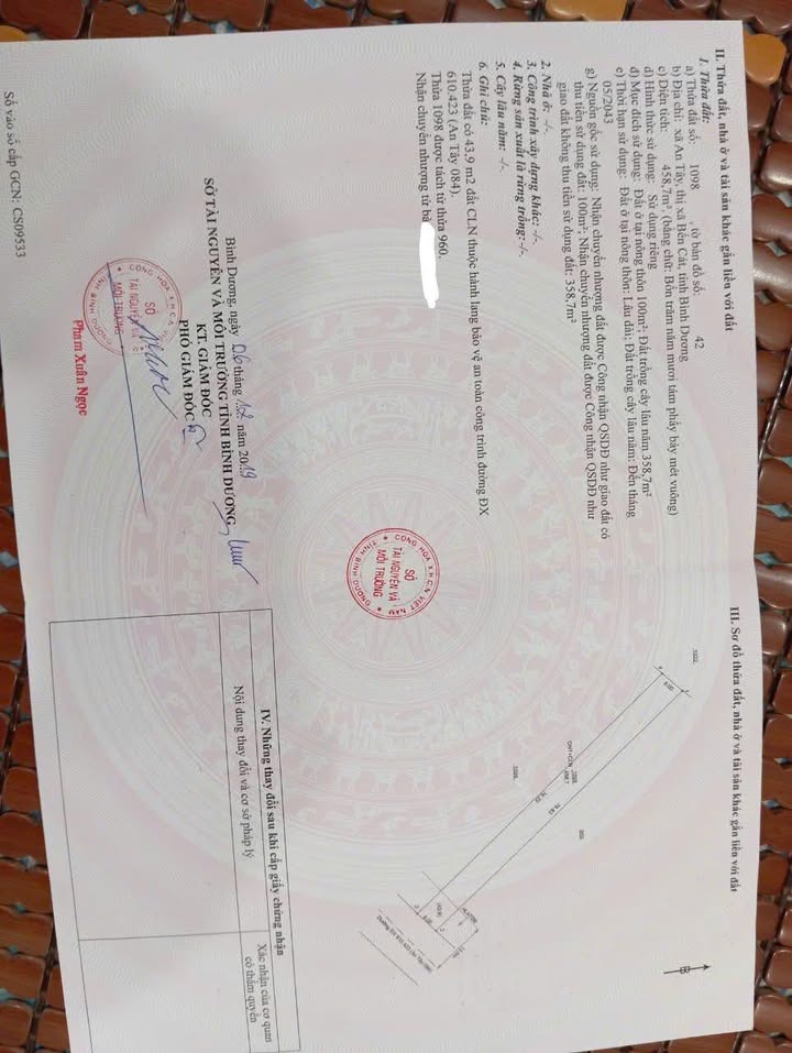 Đất An Tây Bến Cát 456m² giá 4.3 tỷ - Vị trí kinh doanh đắc địa!