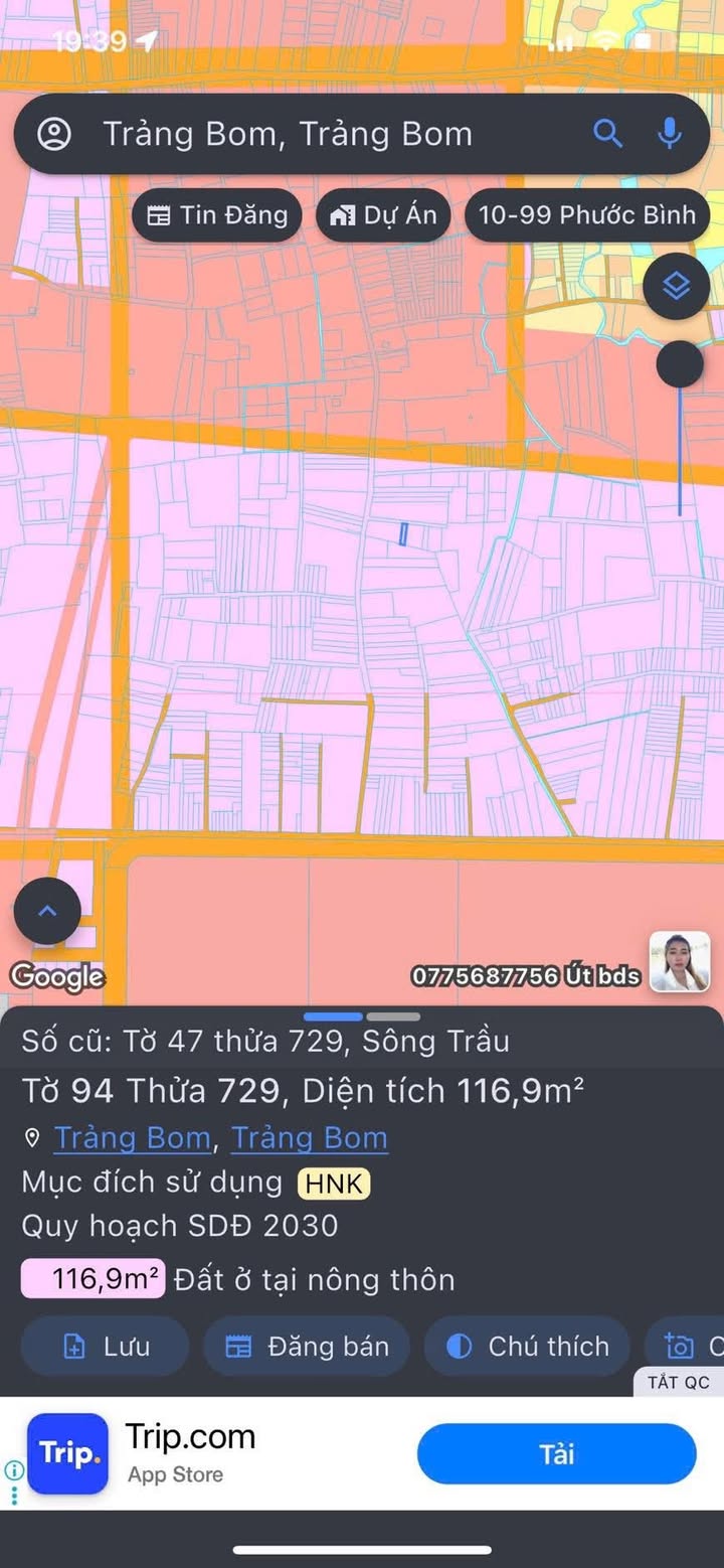 Đất nền ấp 9 xã Trảng Bom 115m² giá 650 triệu - Cơ hội đầu tư sinh lời!