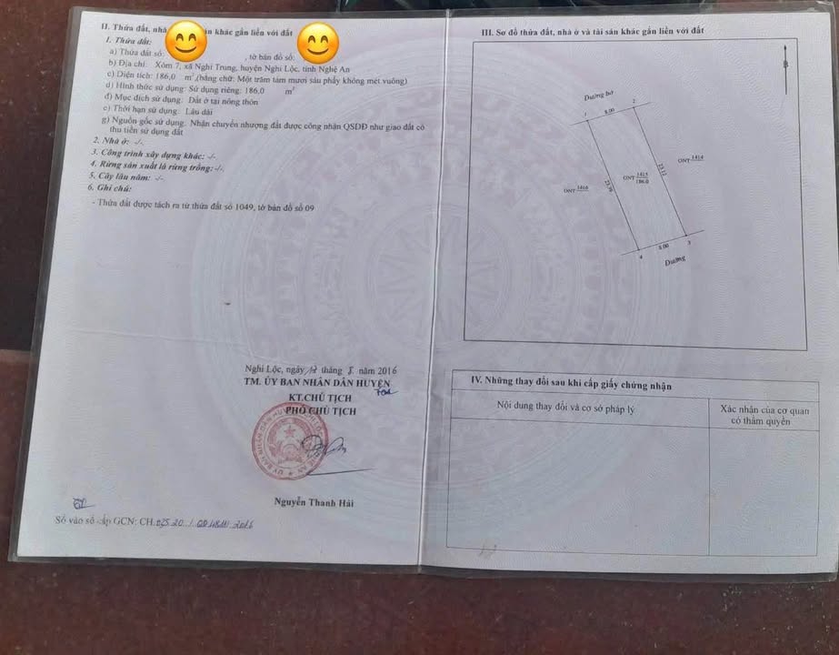 Đất thổ cư Nghi Trung 186m² giá 1.5 tỷ - Pháp lý rõ ràng, tiềm năng sinh lời cao!