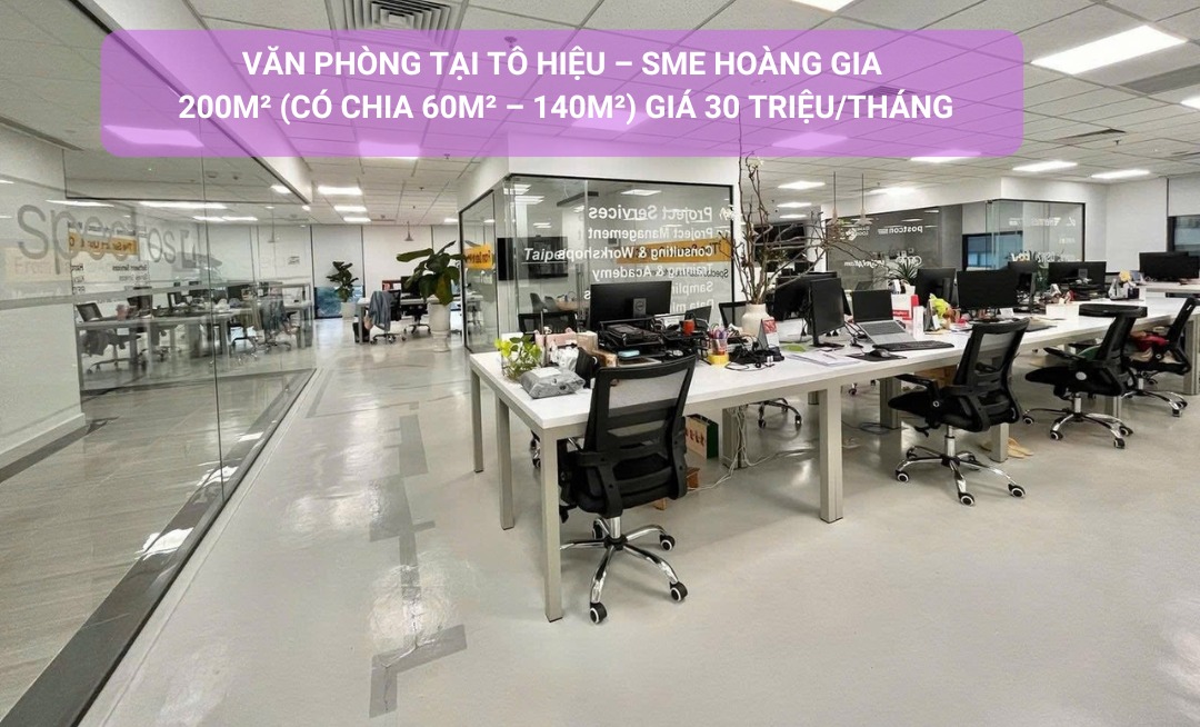 Cho thuê văn phòng SME Hoàng Gia Building quận Hà Đông 200m² giá 30 triệu - Vị trí đắc địa, tiện ích đầy đủ!