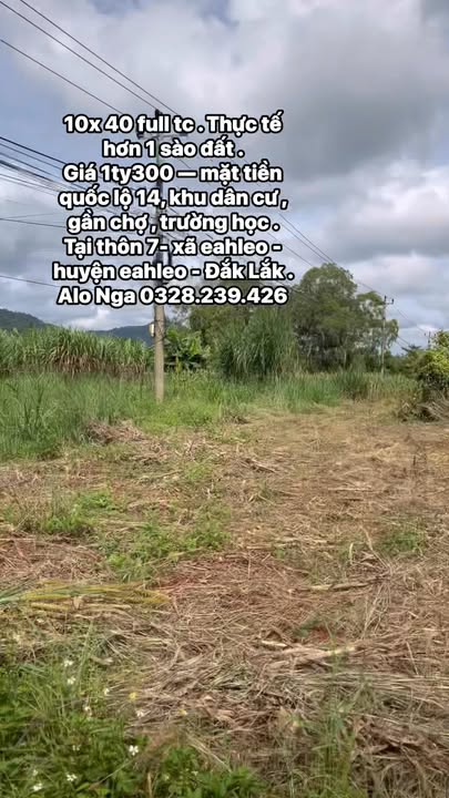 Đất nền 400m² Thôn 7, Ea H'leo, Đắk Lắk giá 1.3 tỷ - Mặt tiền Quốc lộ 14!