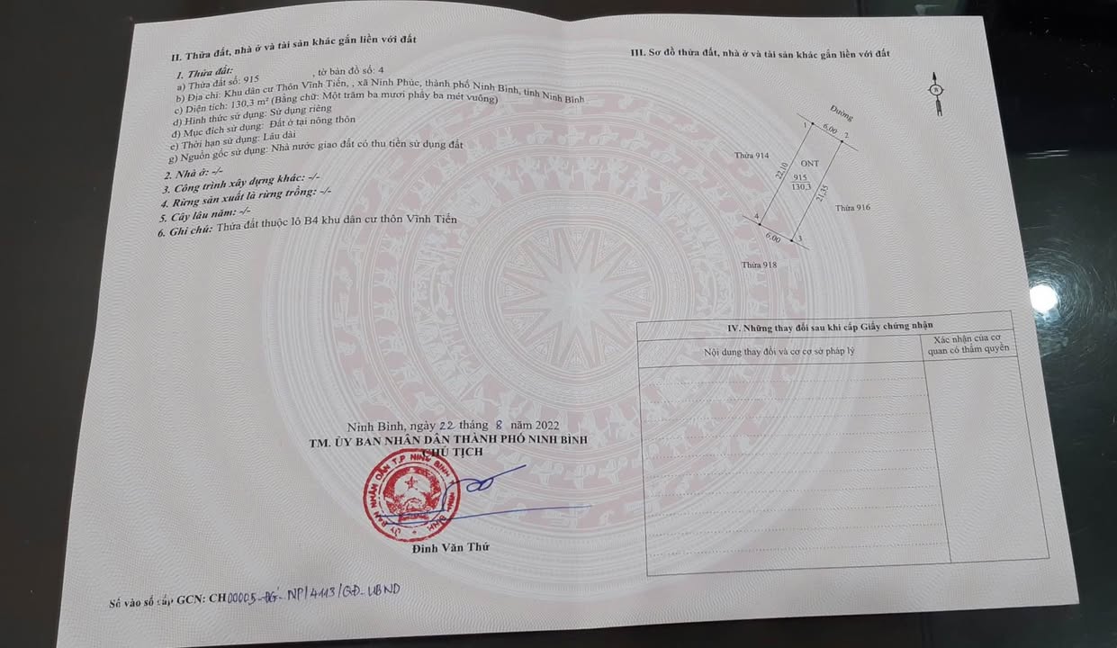 Đất mặt tiền đường Bái Đính - Kim Sơn 130m² giá 3.6 tỷ - Cơ hội đầu tư tuyệt vời!