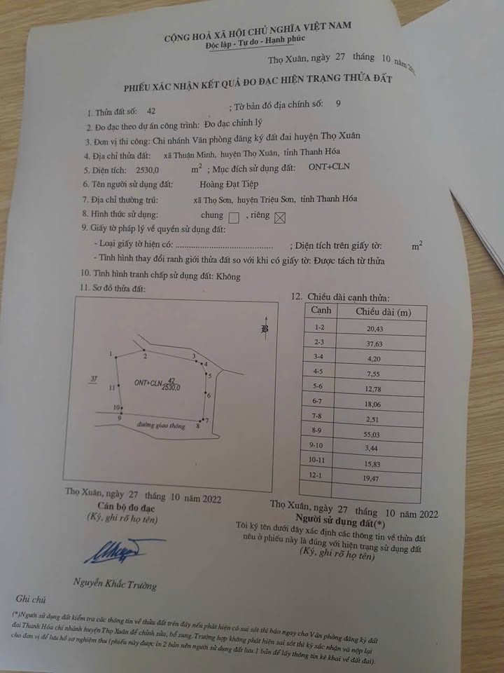 Đất 3 mặt tiền Thuận Minh Thọ Xuân 2530m² giá chỉ 350 triệu/sào - Cơ hội đầu tư hấp dẫn!