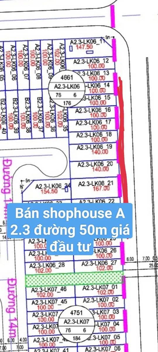 Shophouse mặt đường 50m tại Khu đô thị Thanh Hà 100m² - Cơ hội đầu tư hiếm gặp!