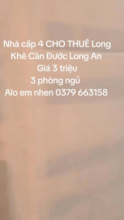Nhà cấp 4 cho thuê tại Long Khê, Cần Đước, Long An - Giá chỉ 3 triệu/tháng