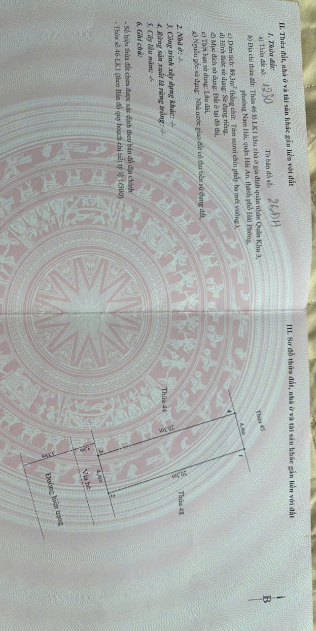 Đất nền Đông Hải, Hải An 89.3m² giá 3.6 tỷ - Góc nhìn phong thủy tốt!