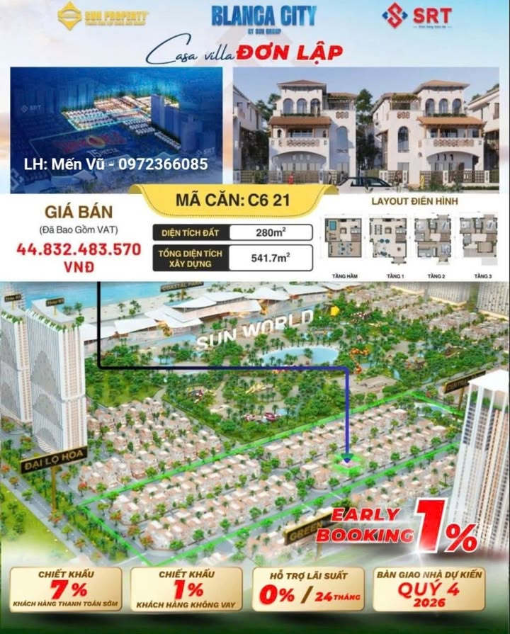 Biệt thự Casa Villa Đơn Lập - Vũng Tàu 280m² giá 44.83 tỷ - Đẳng cấp nghỉ dưỡng 5 sao!