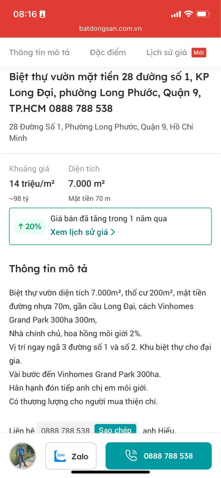 Biệt thự vườn 28 đường số 1, KP Long Đại, Quận 9, 7000m² - Đầu tư tiềm năng hiếm có!