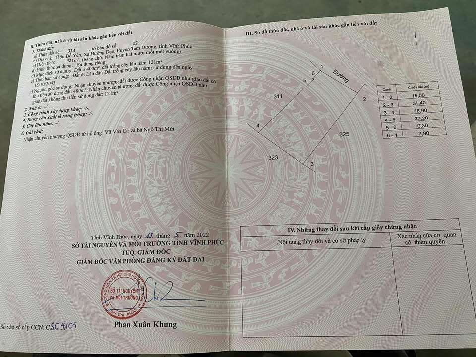 Đất thổ cư 521m² tại Tam Dương, Vĩnh Phúc - Giá chỉ 2.8 tỷ, thương lượng tốt!