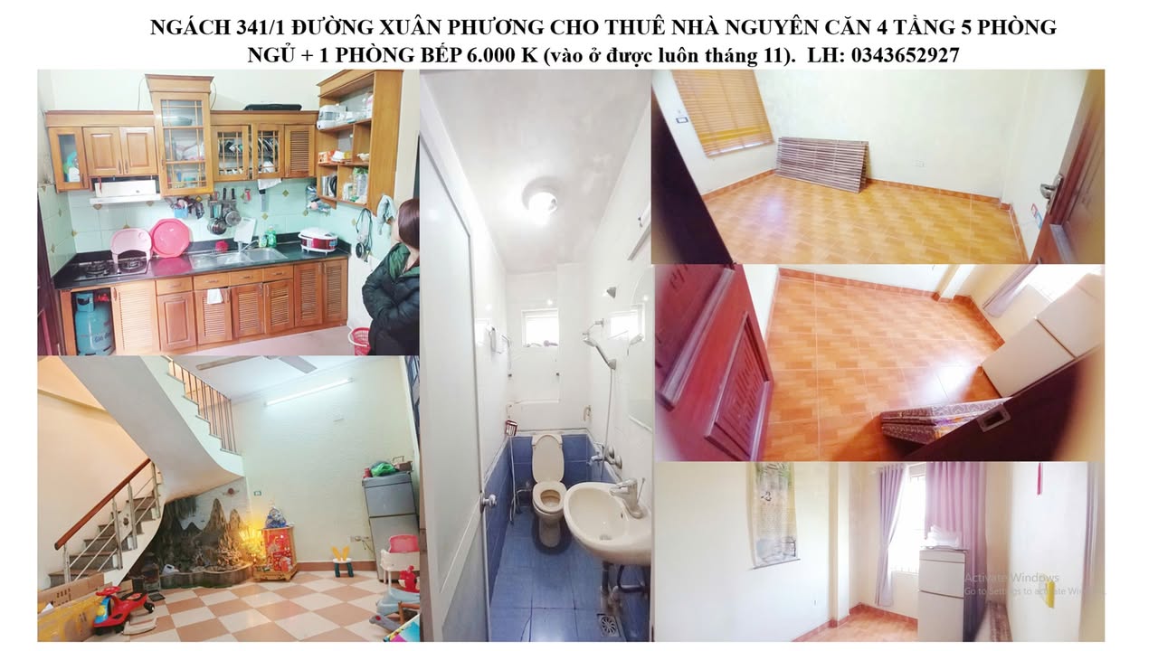 Nhà nguyên căn 4 tầng tại Xuân Phương 120m² giá 6 triệu - Đầy đủ tiện nghi, vào ở ngay!