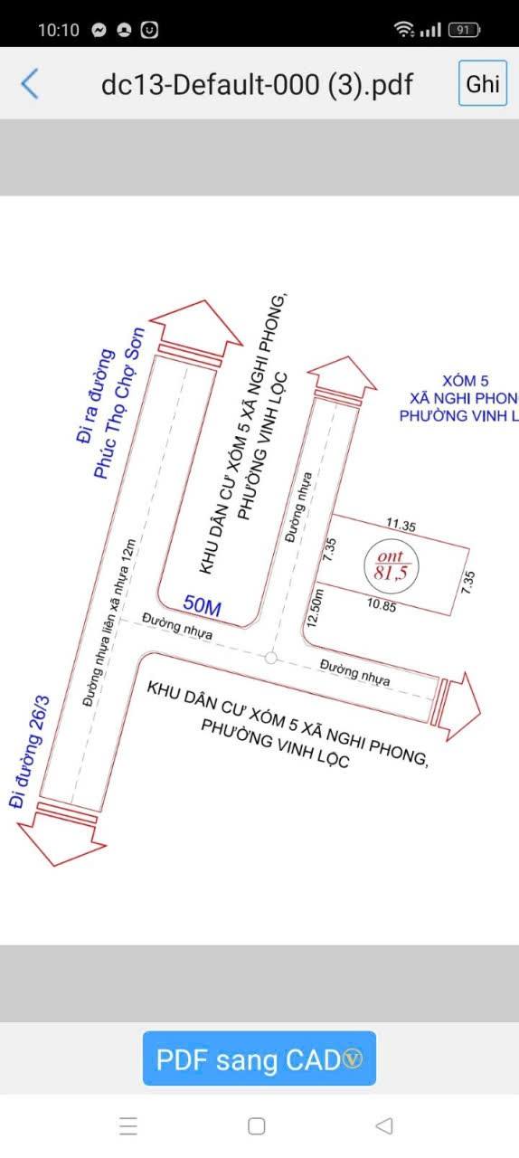 Đất nền Xóm 5 Nghi Phong 81,5m² giá 1,08 tỷ - Tiềm năng đầu tư cao!