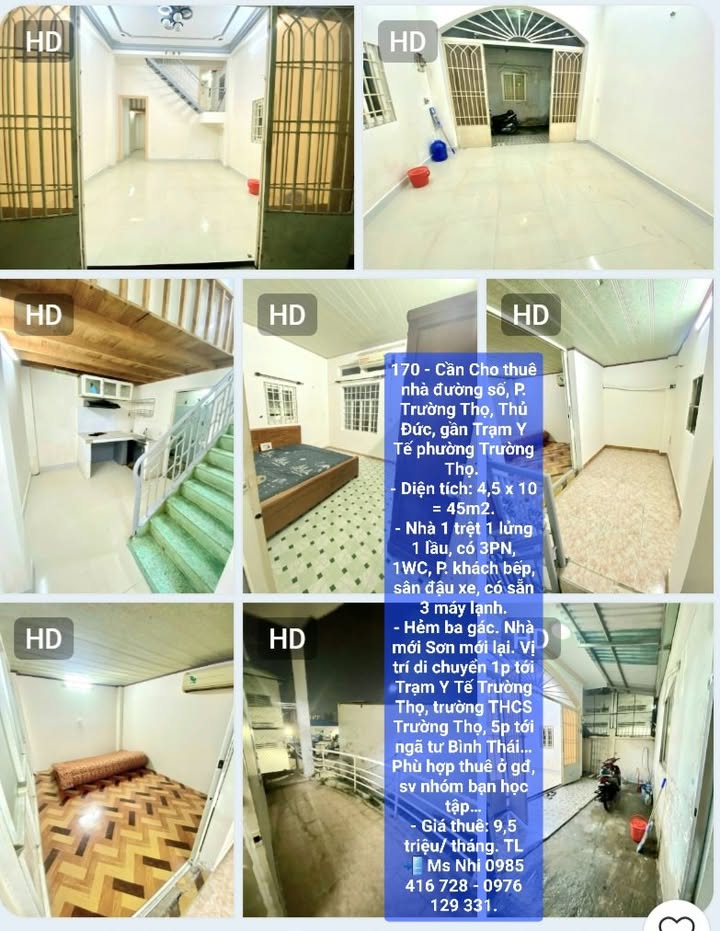 Nhà cho thuê hẻm ba gác đường Số, Trường Thọ, Thủ Đức 45m² - Nhà mới đẹp, giá tốt!