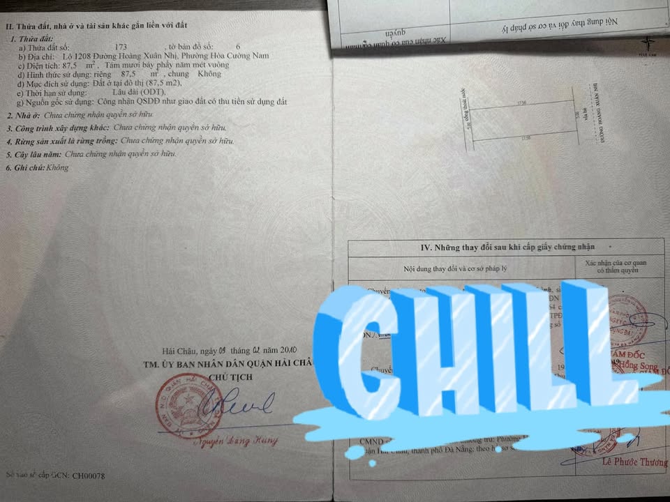 Đất mặt tiền 26 Hoàng Xuân Nhị, Hải Châu 87.5m² - Tặng dãy trọ cho thuê