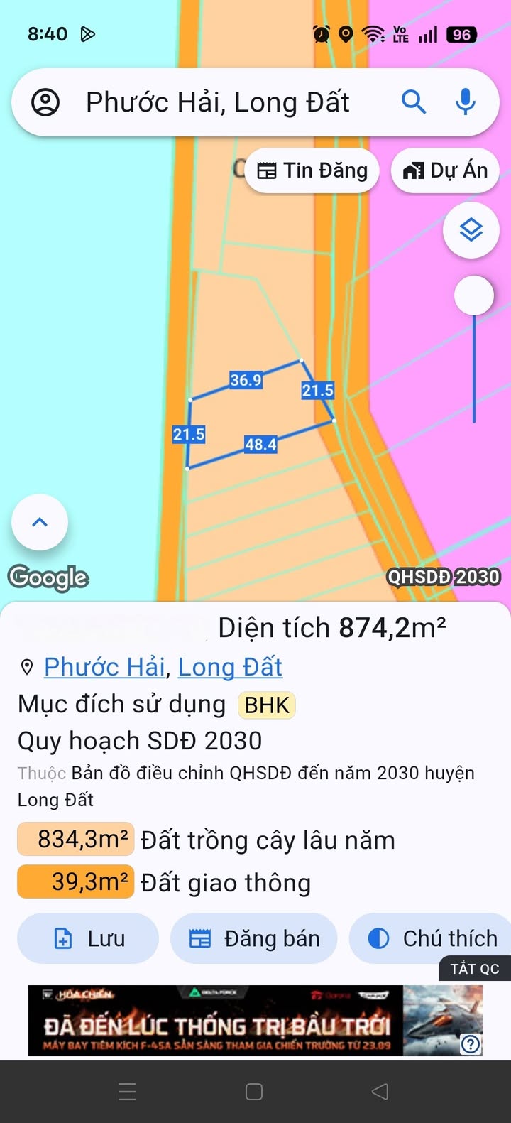 Đất nền Phước Hải, Bà Rịa - Vũng Tàu 874m² giá chỉ 1.4 tỷ - Cơ hội đầu tư tuyệt vời!