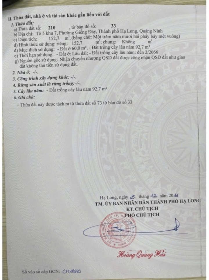 Đất mặt đường Ba Lan Hạ Long 152m² giá 5 tỷ - Tiềm năng sinh lời cao!