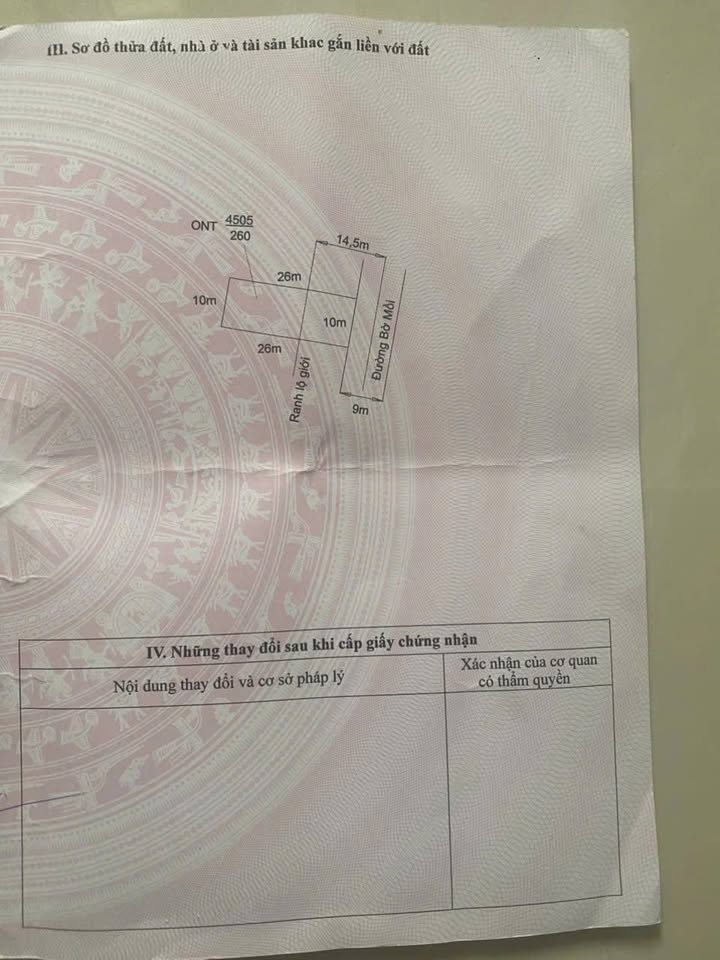 Đất thổ cư 260m² mặt tiền đường Bờ Mồi, Cần Đước - Sổ đỏ chính chủ, giá chỉ 2.08 tỷ!