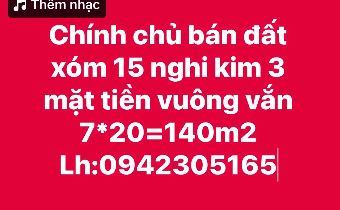 Đất nền Nghi Kim, Vinh 140m² giá thỏa thuận - 3 mặt tiền vuông vắn!