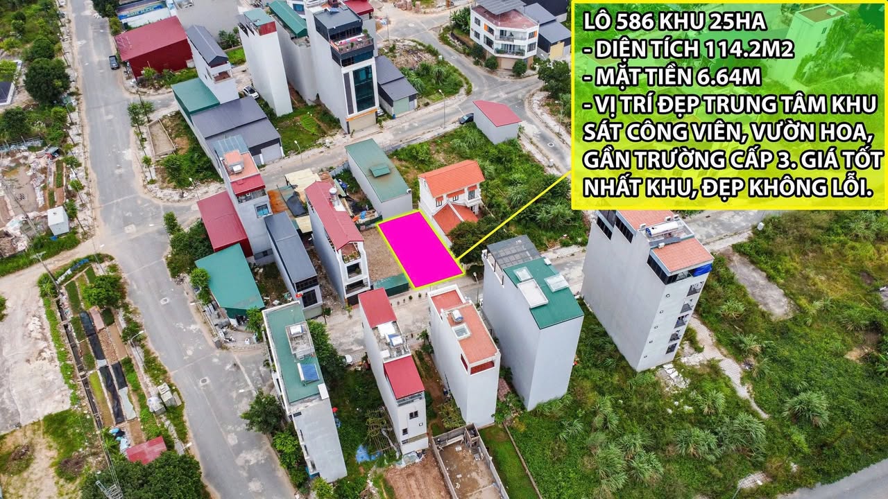 Đất nền Vân Canh, Hoài Đức 114.2m² giá tốt - Vị trí đẹp sát công viên!