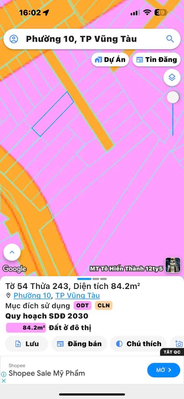 Đất thổ cư đường Lưu Chí Hiếu, Phường 10, 85m² giá 4.5 tỷ - Sổ hồng chính chủ!