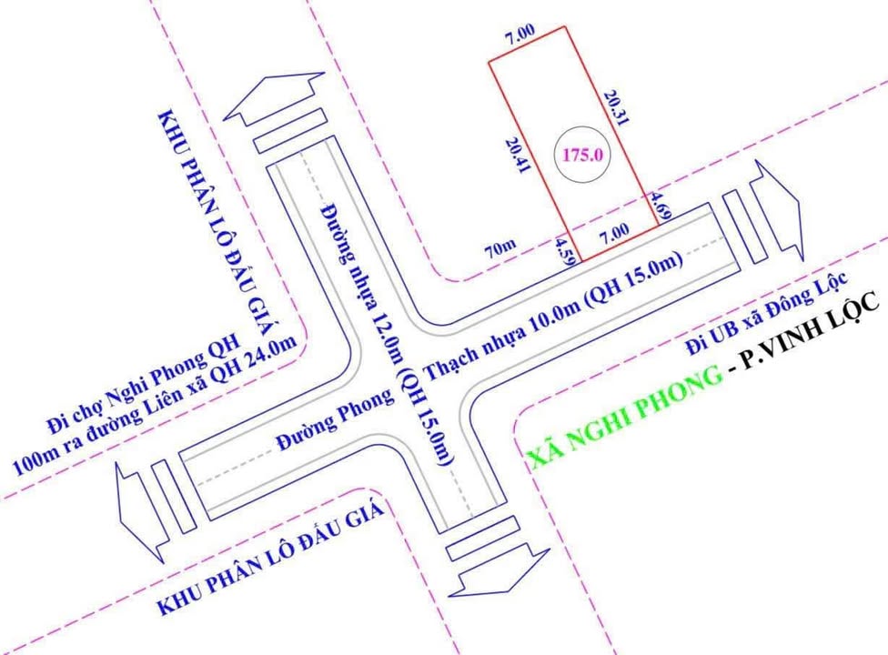 Lô đất 175m² tại Nghi Phong, Vinh với giá 3,59 tỷ - Đầu tư sinh lời lý tưởng!