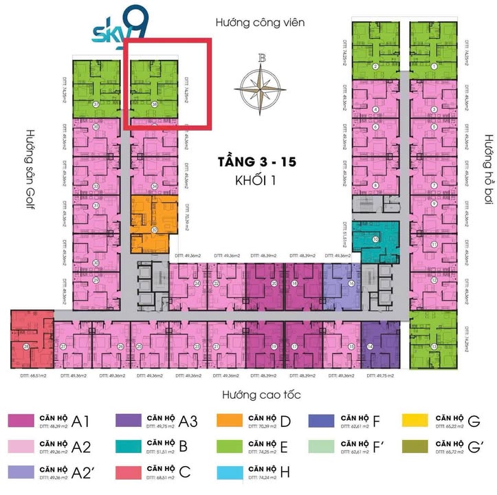 Căn hộ Sky9 Quận 9 75m² giá 3.4 tỷ - Căn góc thoáng mát, thiết kế đẹp!