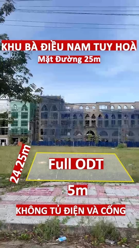 Đất nền Bà Điều, Khu Đô Thị Nam Tuy Hoà 121.25m² giá 3.85 tỷ - Đầu tư sinh lời vượt trội!