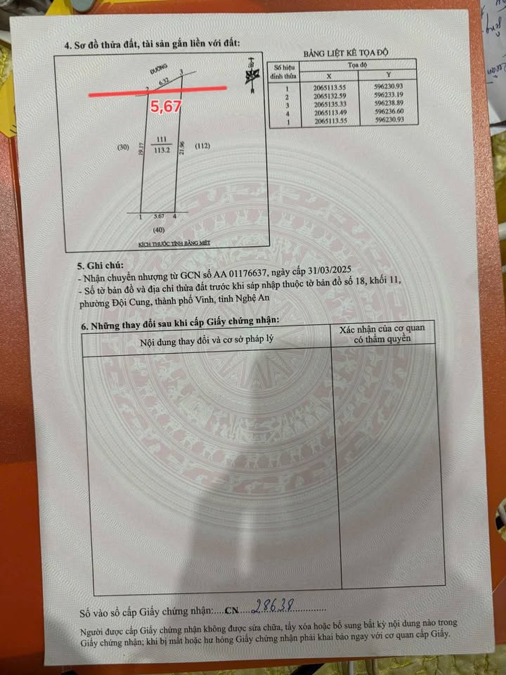 Bán lô đất trung tâm phường Đội Cung, TP Vinh 113.2m² - Đầu tư sinh lời ngay!