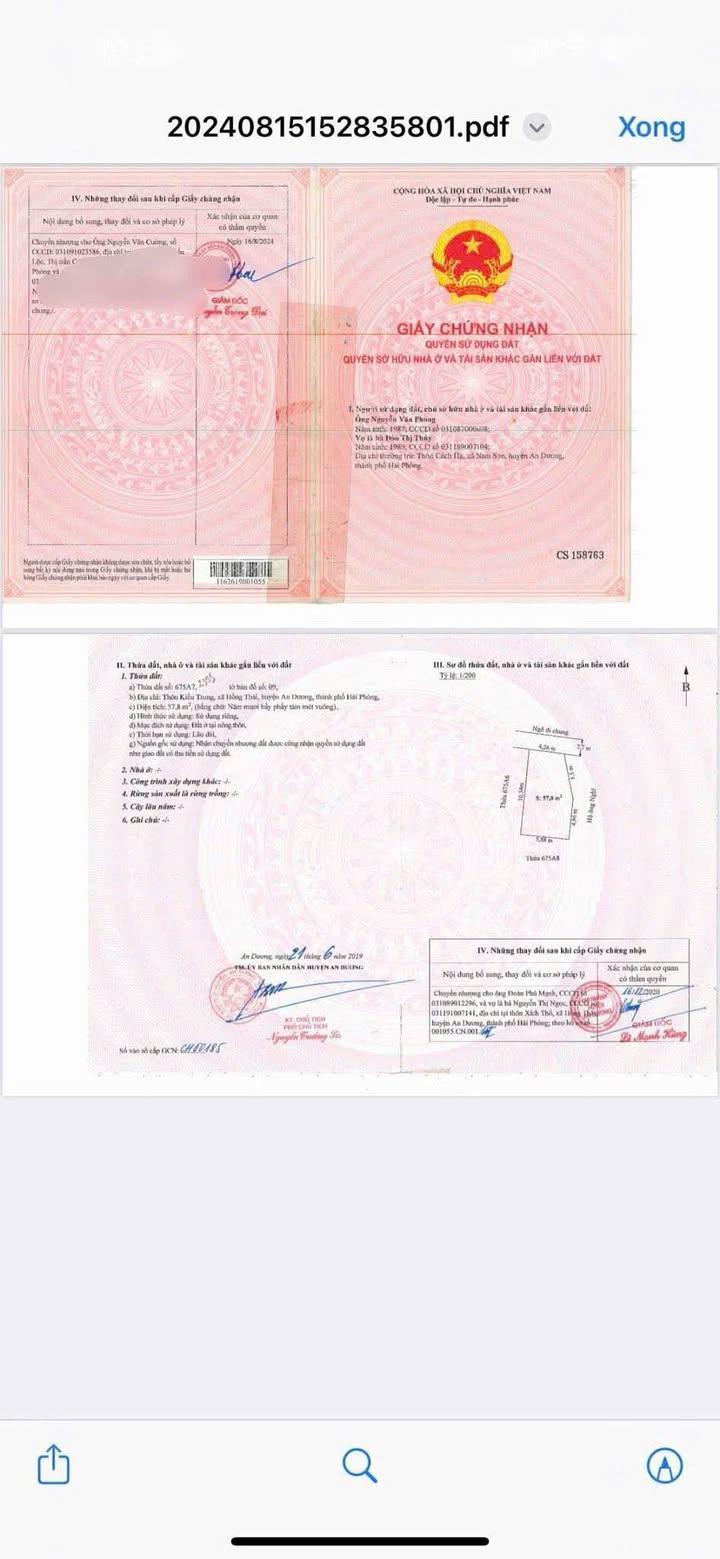 Nhà riêng Hồng Thái, An Dương 57m² giá 900 triệu - Kinh doanh sầm uất!