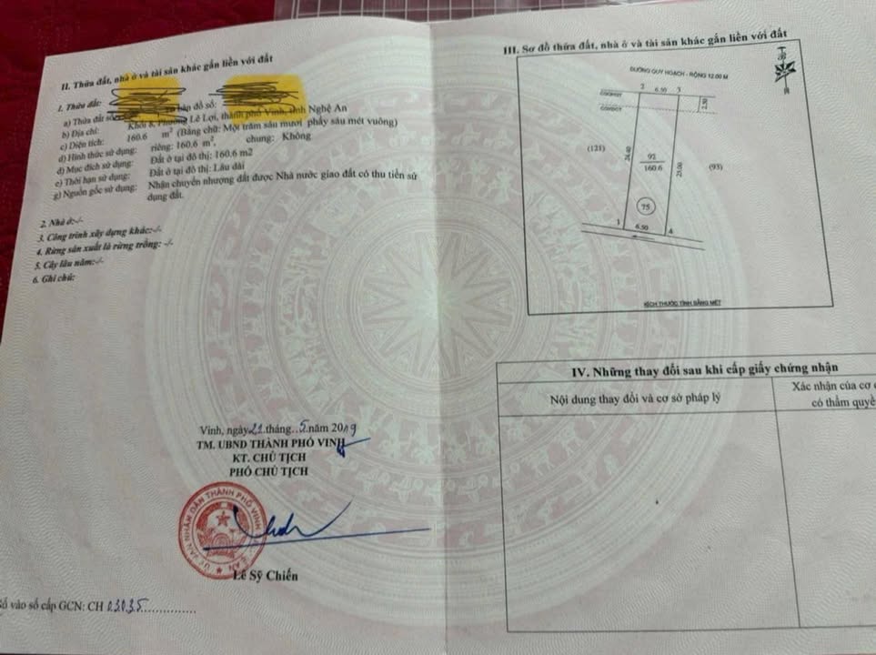 Đất nền phường Thành Vinh 160.6m² giá 7.8 tỷ - Đường rộng 12m, vị trí đẹp!