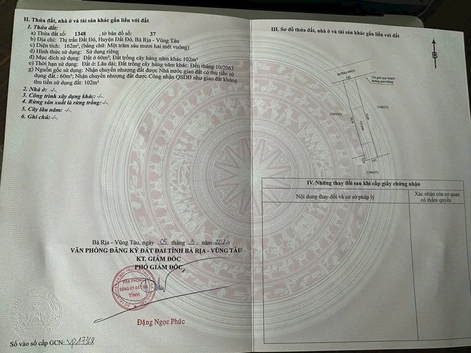 Đất nền mặt tiền đường Cách Mạng Tháng Tám, Đất Đỏ 162m² giá 1.2 tỷ - Cơ hội đầu tư tuyệt vời!