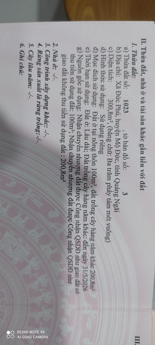 Đất vườn Mộ Đức, Quảng Ngãi 300m² giá 130 triệu - Cơ hội đầu tư hấp dẫn!