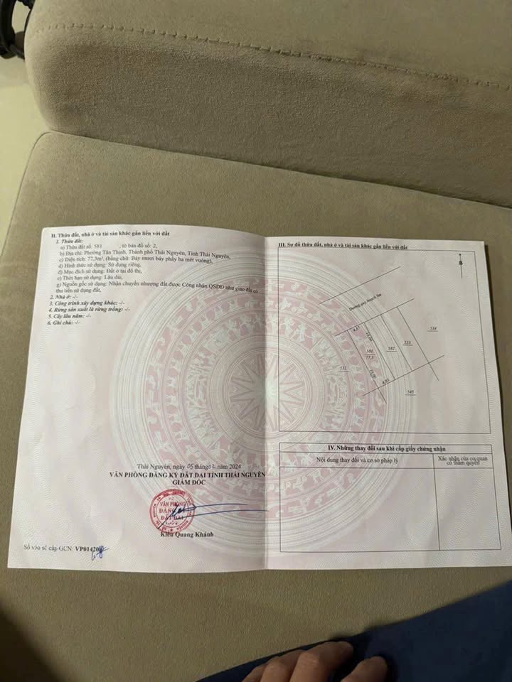 Đất nền chính chủ Tân Thịnh 78m² giá chỉ 2 tỷ - Tiềm năng sinh lời cao!