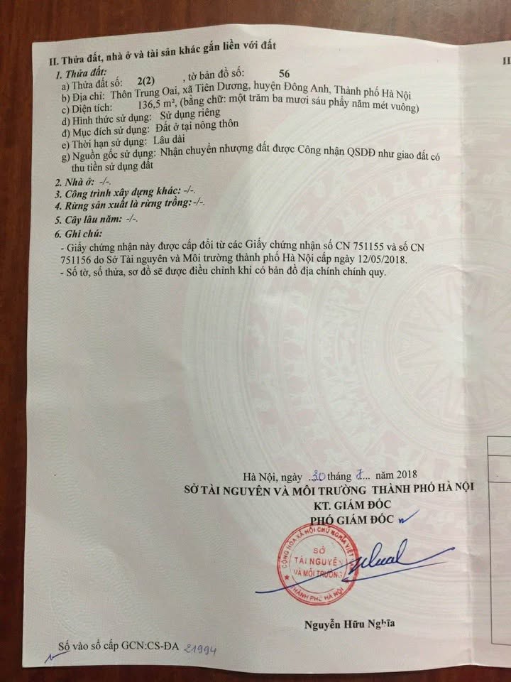 Đất nền Tiên Dương Đông Anh 126m² - Vị trí đẹp, giá đầu tư sinh lời!