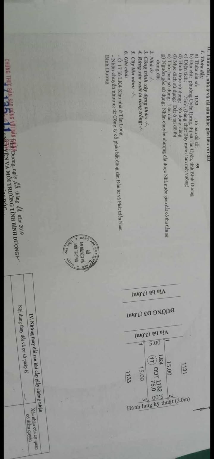 Đất nền Tân Long 1, Tân Uyên 75m² giá 1.39 tỷ - Cơ hội đầu tư hấp dẫn!