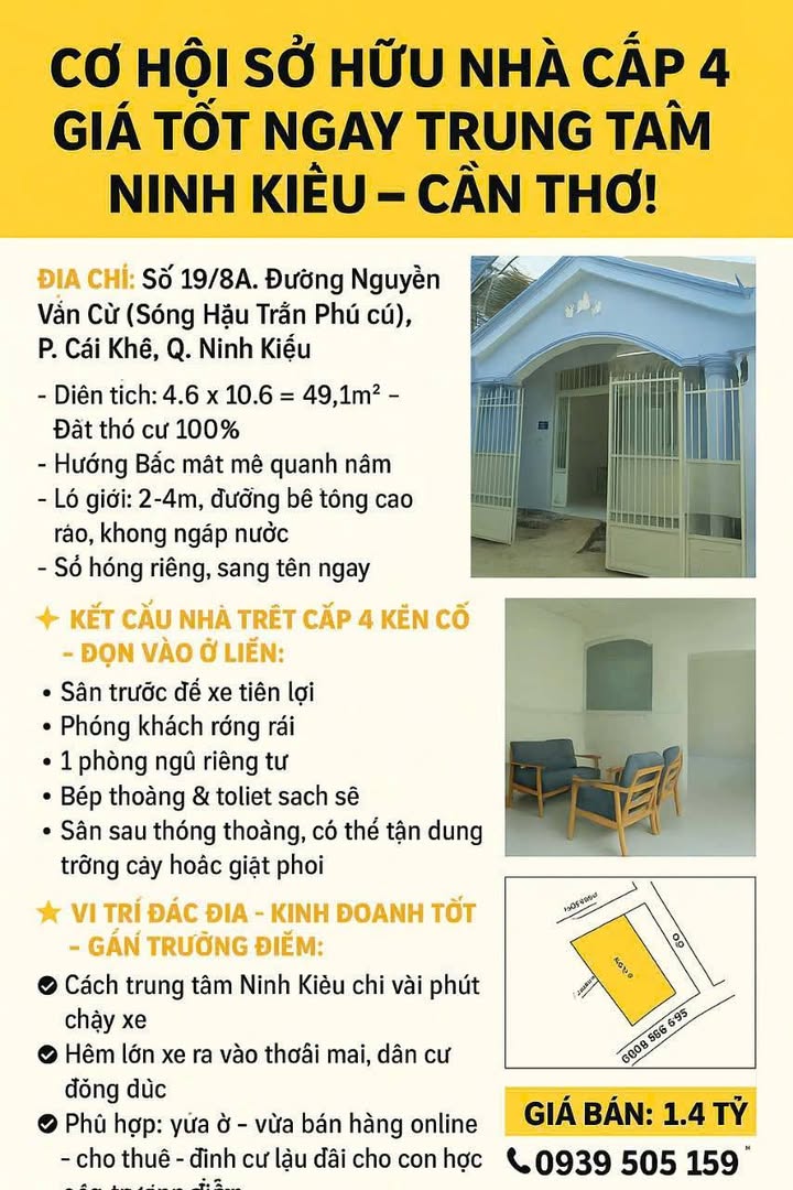 Nhà cấp 4 19/8A Nguyễn Văn Cừ 49m² giá thỏa thuận - Cơ hội sở hữu tuyệt vời tại Ninh Kiều!